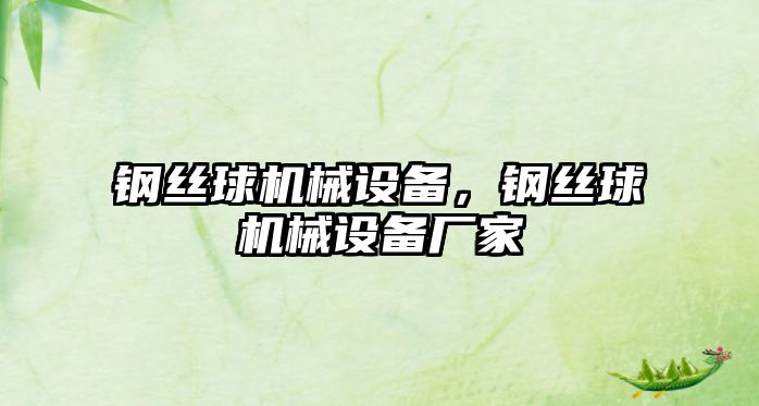 鋼絲球機械設備，鋼絲球機械設備廠家