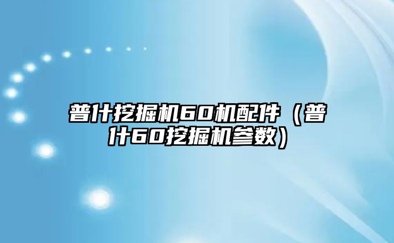 普什挖掘機60機配件（普什60挖掘機參數）