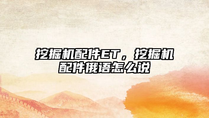 挖掘機配件ET，挖掘機配件俄語怎么說