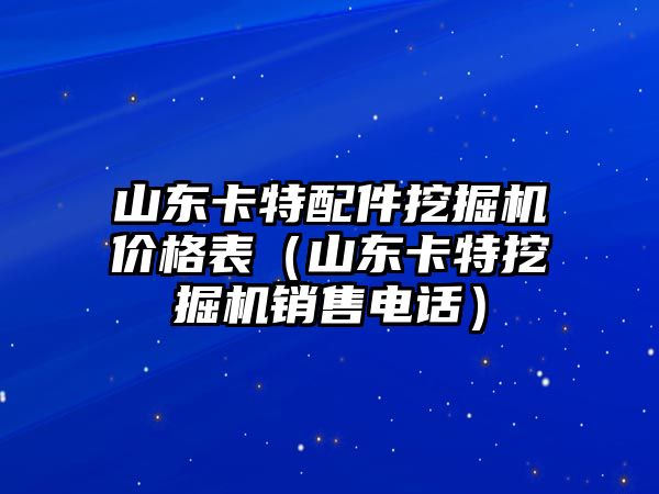 山東卡特配件挖掘機(jī)價(jià)格表（山東卡特挖掘機(jī)銷(xiāo)售電話）