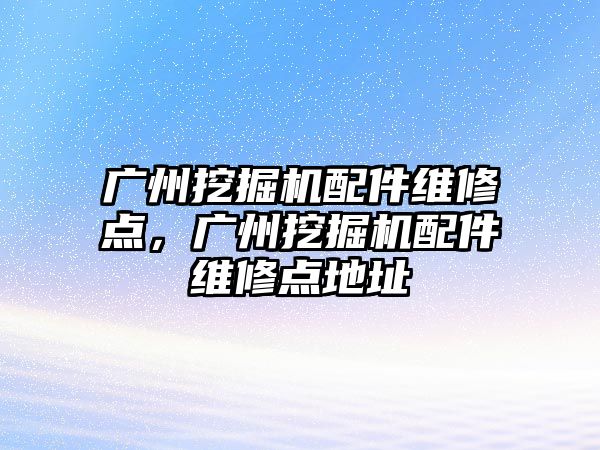 廣州挖掘機(jī)配件維修點(diǎn)，廣州挖掘機(jī)配件維修點(diǎn)地址