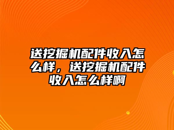 送挖掘機(jī)配件收入怎么樣，送挖掘機(jī)配件收入怎么樣啊