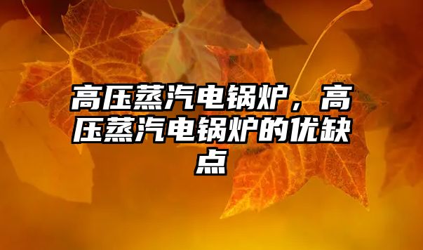 高壓蒸汽電鍋爐，高壓蒸汽電鍋爐的優(yōu)缺點