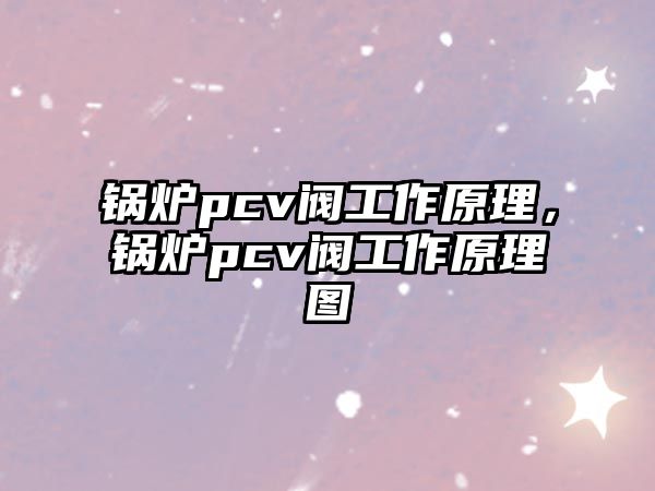 鍋爐pcv閥工作原理，鍋爐pcv閥工作原理圖