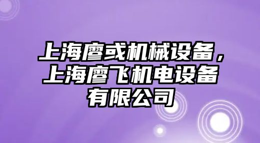 上海廖或機械設備，上海廖飛機電設備有限公司