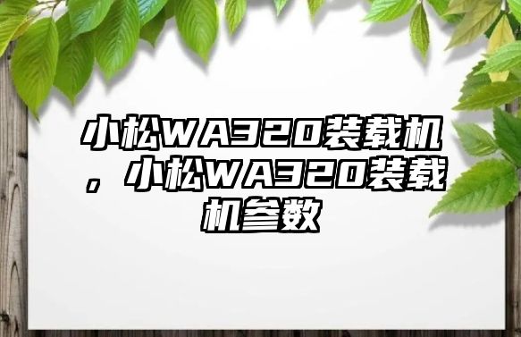 小松WA320裝載機(jī)，小松WA320裝載機(jī)參數(shù)