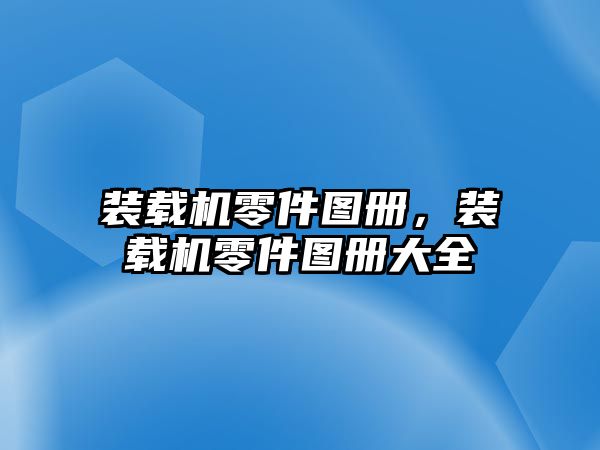 裝載機零件圖冊，裝載機零件圖冊大全