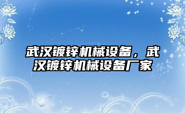 武漢鍍鋅機(jī)械設(shè)備，武漢鍍鋅機(jī)械設(shè)備廠家