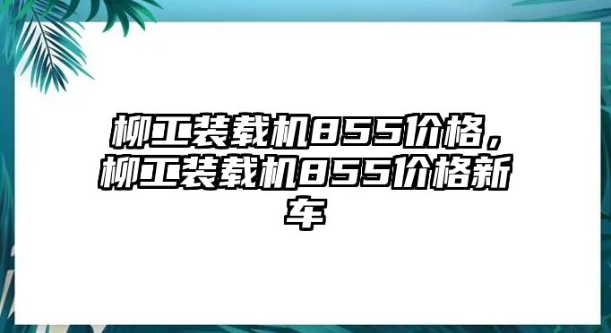 柳工裝載機(jī)855價格，柳工裝載機(jī)855價格新車