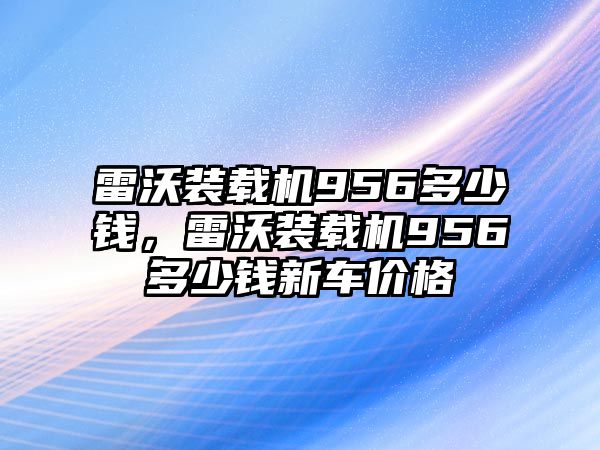 雷沃裝載機956多少錢，雷沃裝載機956多少錢新車價格