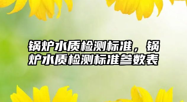 鍋爐水質(zhì)檢測標準，鍋爐水質(zhì)檢測標準參數(shù)表