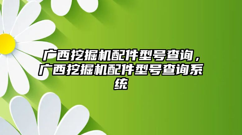 廣西挖掘機(jī)配件型號(hào)查詢(xún)，廣西挖掘機(jī)配件型號(hào)查詢(xún)系統(tǒng)