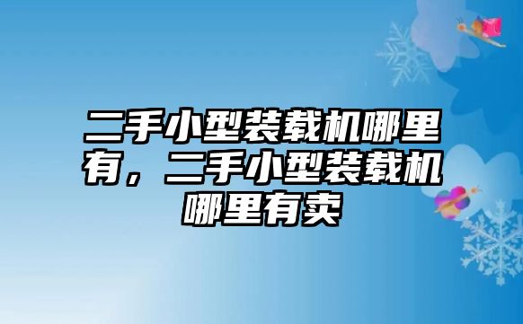 二手小型裝載機(jī)哪里有，二手小型裝載機(jī)哪里有賣