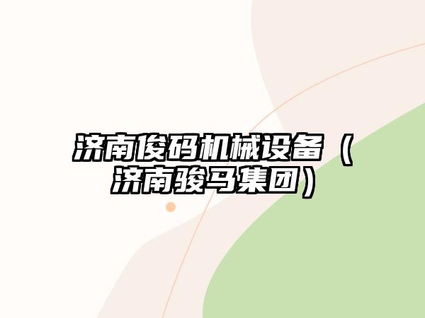 濟南俊碼機械設(shè)備（濟南駿馬集團）