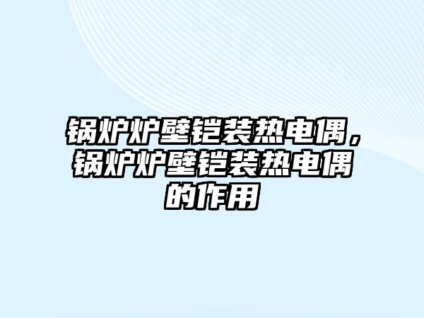 鍋爐爐壁鎧裝熱電偶，鍋爐爐壁鎧裝熱電偶的作用