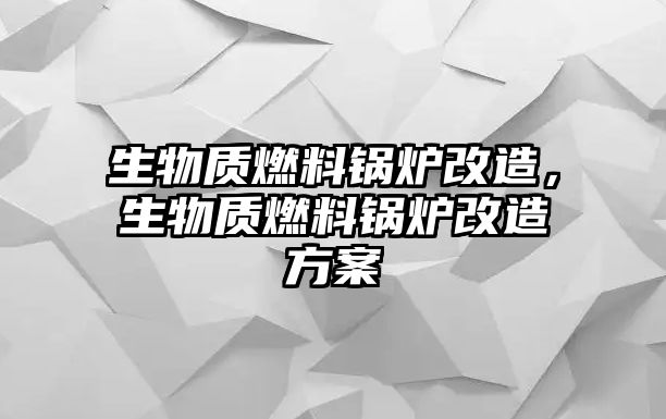 生物質(zhì)燃料鍋爐改造，生物質(zhì)燃料鍋爐改造方案