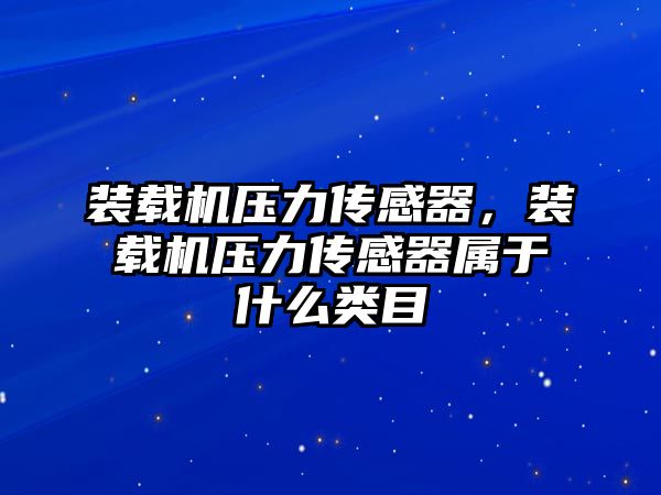 裝載機壓力傳感器，裝載機壓力傳感器屬于什么類目