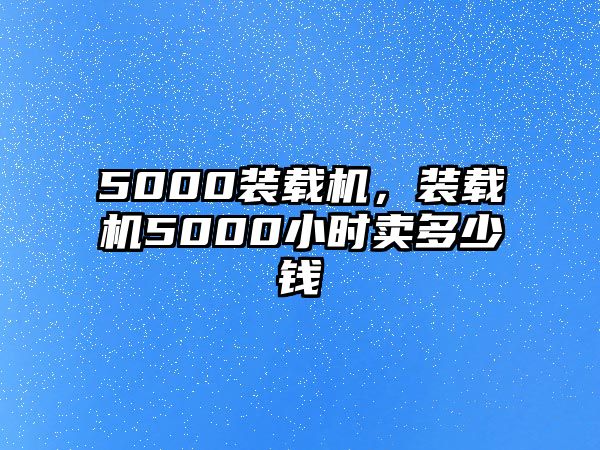 5000裝載機(jī)，裝載機(jī)5000小時(shí)賣多少錢