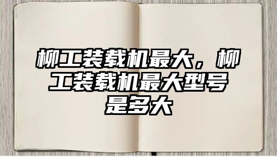 柳工裝載機(jī)最大，柳工裝載機(jī)最大型號是多大