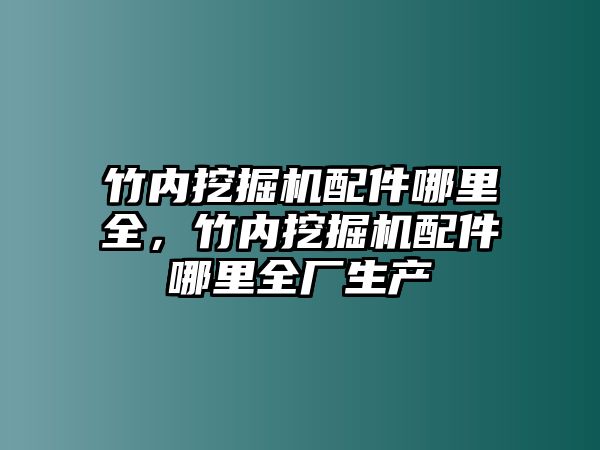 竹內(nèi)挖掘機(jī)配件哪里全，竹內(nèi)挖掘機(jī)配件哪里全廠(chǎng)生產(chǎn)