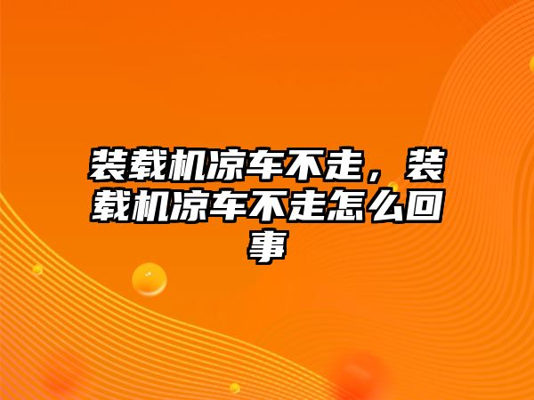 裝載機(jī)涼車不走，裝載機(jī)涼車不走怎么回事