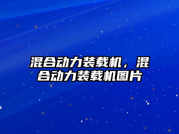 混合動力裝載機，混合動力裝載機圖片