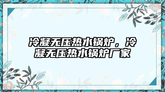 冷凝無壓熱水鍋爐，冷凝無壓熱水鍋爐廠家