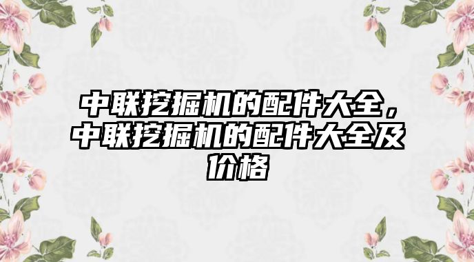 中聯(lián)挖掘機(jī)的配件大全，中聯(lián)挖掘機(jī)的配件大全及價(jià)格