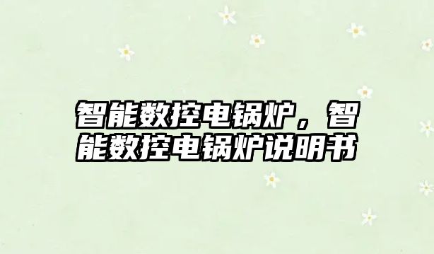 智能數(shù)控電鍋爐，智能數(shù)控電鍋爐說明書