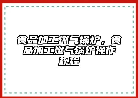 食品加工燃氣鍋爐，食品加工燃氣鍋爐操作規(guī)程