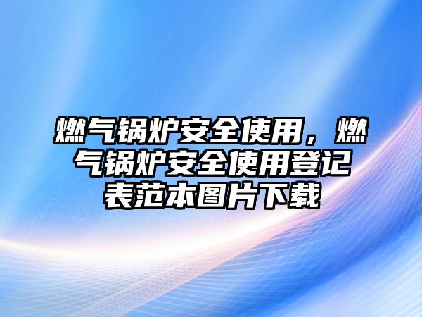 燃氣鍋爐安全使用，燃氣鍋爐安全使用登記表范本圖片下載