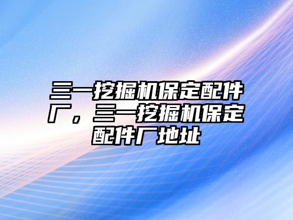 三一挖掘機保定配件廠，三一挖掘機保定配件廠地址