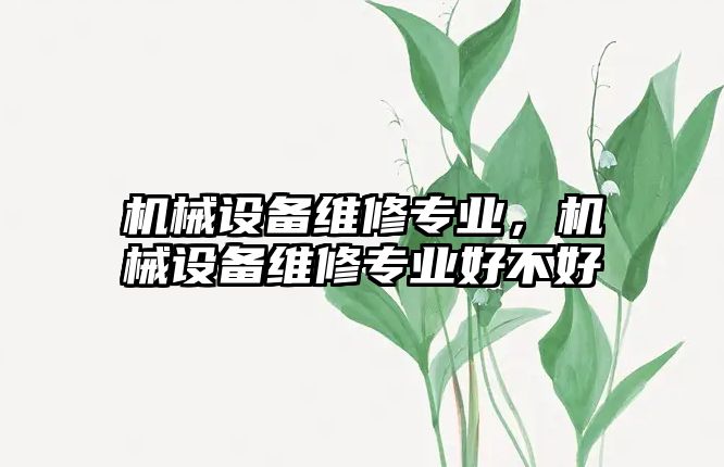 機械設備維修專業(yè)，機械設備維修專業(yè)好不好