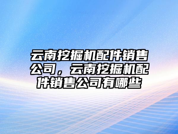 云南挖掘機配件銷售公司，云南挖掘機配件銷售公司有哪些