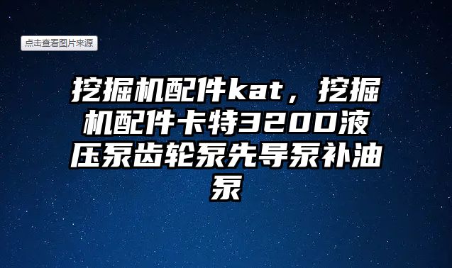 挖掘機配件kat，挖掘機配件卡特320D液壓泵齒輪泵先導泵補油泵