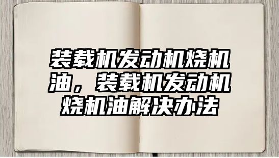 裝載機(jī)發(fā)動機(jī)燒機(jī)油，裝載機(jī)發(fā)動機(jī)燒機(jī)油解決辦法