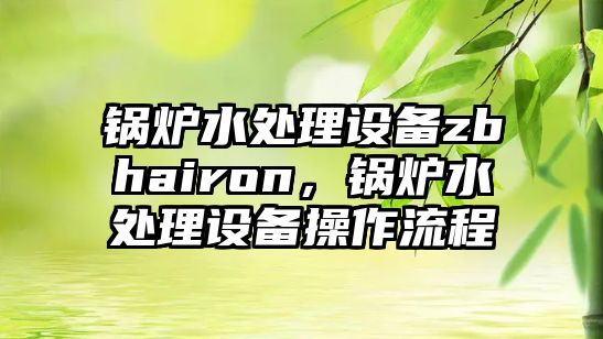 鍋爐水處理設(shè)備zbhairon，鍋爐水處理設(shè)備操作流程