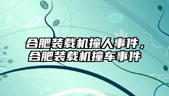 合肥裝載機撞人事件，合肥裝載機撞車事件