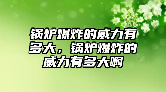 鍋爐爆炸的威力有多大，鍋爐爆炸的威力有多大啊