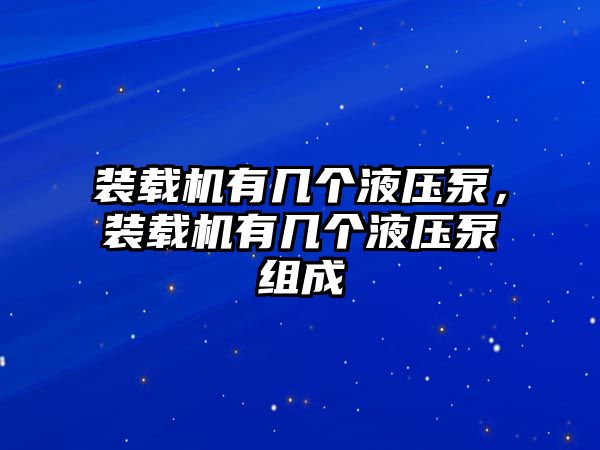 裝載機有幾個液壓泵，裝載機有幾個液壓泵組成