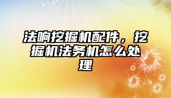 法響挖掘機配件，挖掘機法務機怎么處理