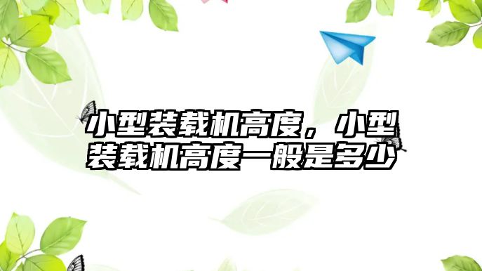 小型裝載機高度，小型裝載機高度一般是多少