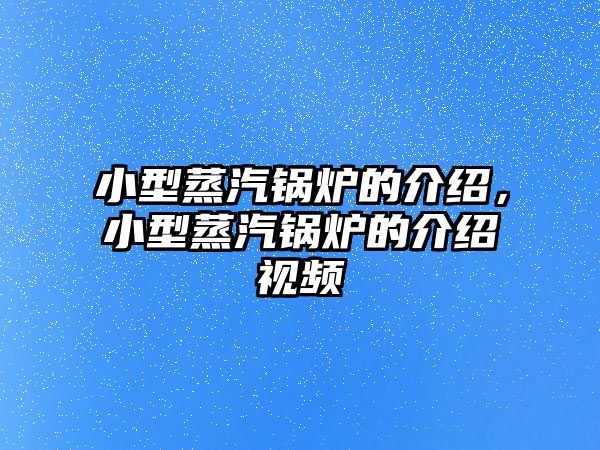 小型蒸汽鍋爐的介紹，小型蒸汽鍋爐的介紹視頻