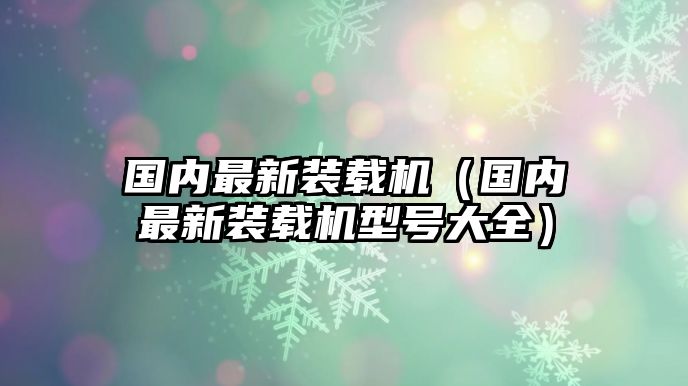 國(guó)內(nèi)最新裝載機(jī)（國(guó)內(nèi)最新裝載機(jī)型號(hào)大全）