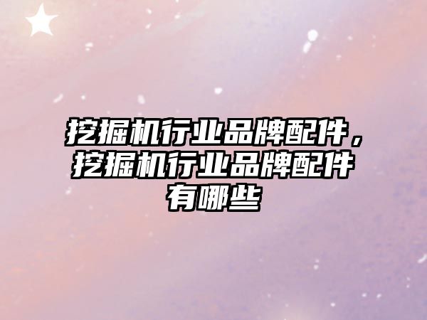 挖掘機行業(yè)品牌配件，挖掘機行業(yè)品牌配件有哪些