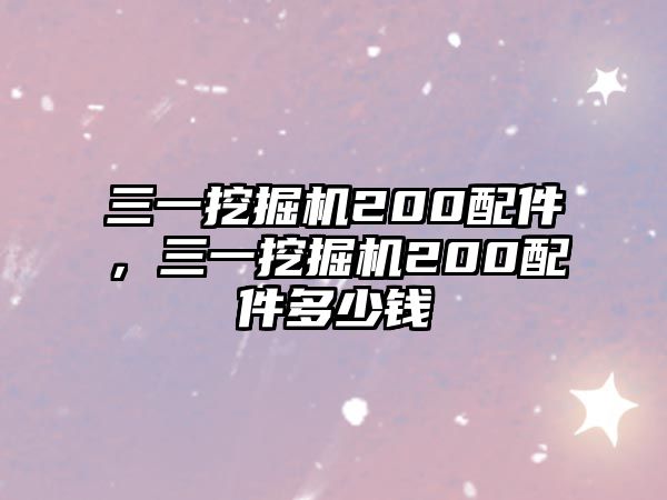 三一挖掘機200配件，三一挖掘機200配件多少錢