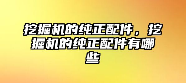 挖掘機的純正配件，挖掘機的純正配件有哪些