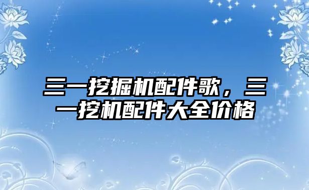 三一挖掘機(jī)配件歌，三一挖機(jī)配件大全價(jià)格