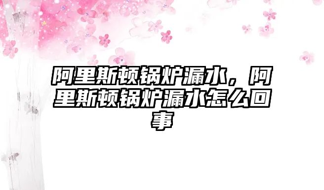 阿里斯頓鍋爐漏水，阿里斯頓鍋爐漏水怎么回事