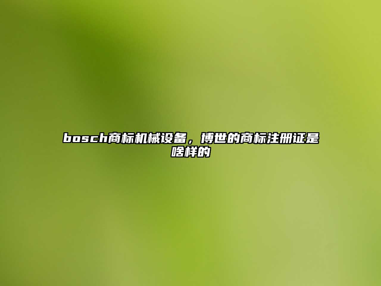 bosch商標(biāo)機械設(shè)備，博世的商標(biāo)注冊證是啥樣的